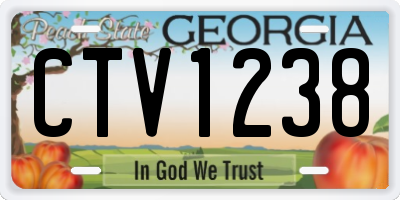 GA license plate CTV1238