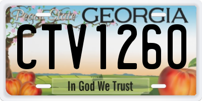 GA license plate CTV1260