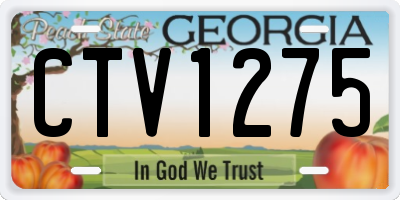 GA license plate CTV1275