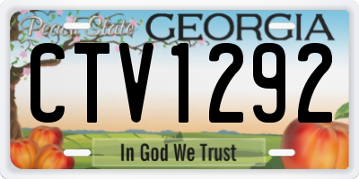 GA license plate CTV1292