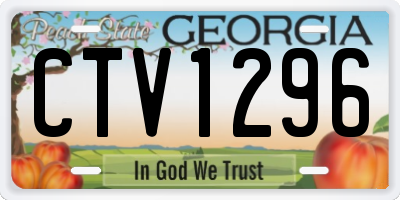 GA license plate CTV1296
