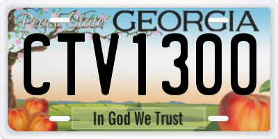 GA license plate CTV1300