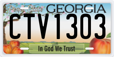 GA license plate CTV1303
