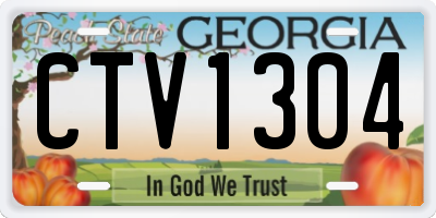 GA license plate CTV1304