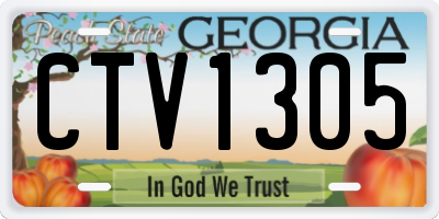 GA license plate CTV1305