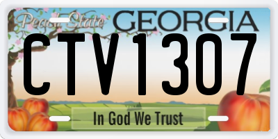 GA license plate CTV1307