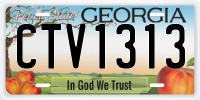 GA license plate CTV1313