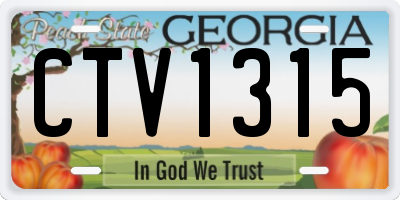 GA license plate CTV1315
