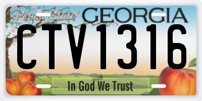 GA license plate CTV1316