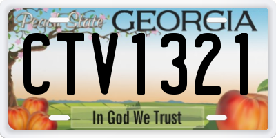 GA license plate CTV1321