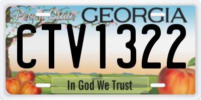 GA license plate CTV1322