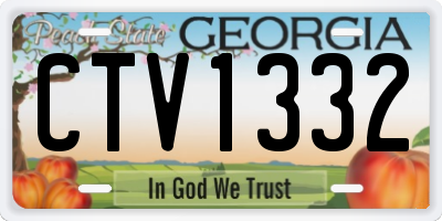GA license plate CTV1332