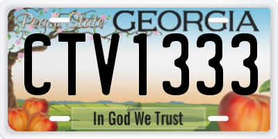 GA license plate CTV1333