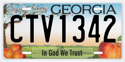 GA license plate CTV1342