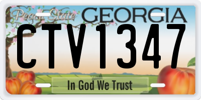 GA license plate CTV1347