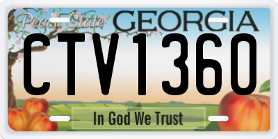 GA license plate CTV1360