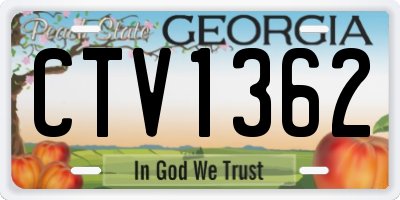 GA license plate CTV1362