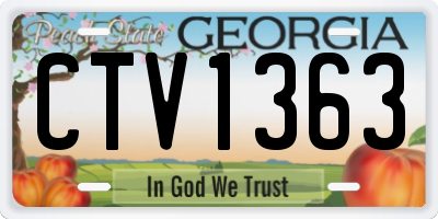 GA license plate CTV1363