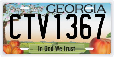 GA license plate CTV1367