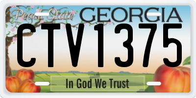 GA license plate CTV1375