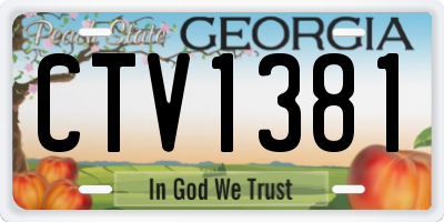 GA license plate CTV1381