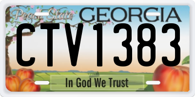 GA license plate CTV1383