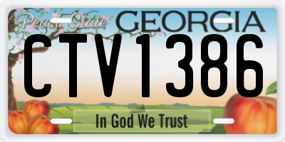 GA license plate CTV1386
