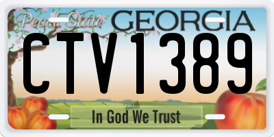 GA license plate CTV1389
