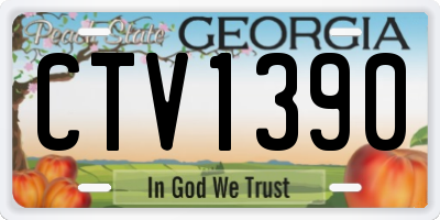 GA license plate CTV1390