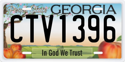 GA license plate CTV1396