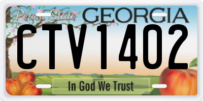 GA license plate CTV1402