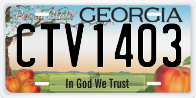 GA license plate CTV1403