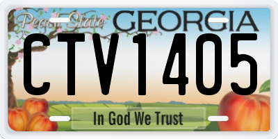 GA license plate CTV1405