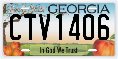GA license plate CTV1406