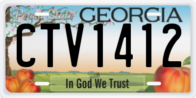 GA license plate CTV1412