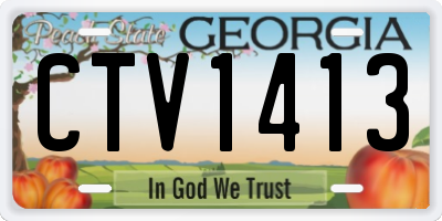GA license plate CTV1413