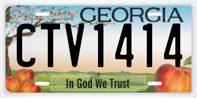 GA license plate CTV1414