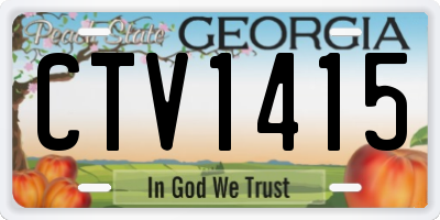 GA license plate CTV1415