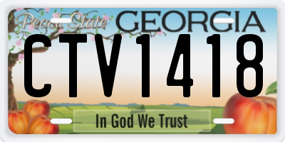 GA license plate CTV1418