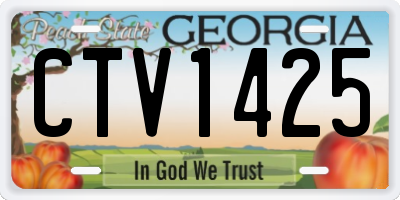 GA license plate CTV1425