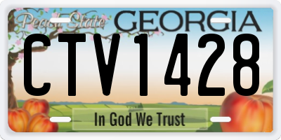 GA license plate CTV1428