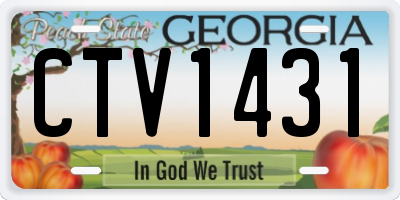 GA license plate CTV1431