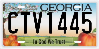 GA license plate CTV1445