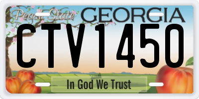 GA license plate CTV1450