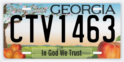 GA license plate CTV1463