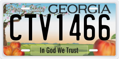GA license plate CTV1466