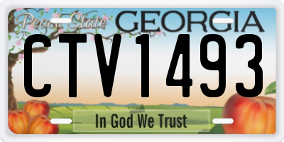 GA license plate CTV1493