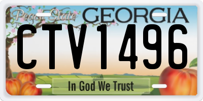 GA license plate CTV1496