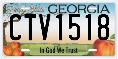GA license plate CTV1518