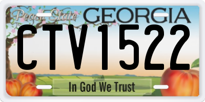 GA license plate CTV1522